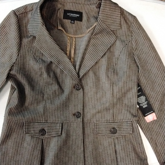 Peplum Blazer Camel / Sand Stripe - Picture 7 of 9